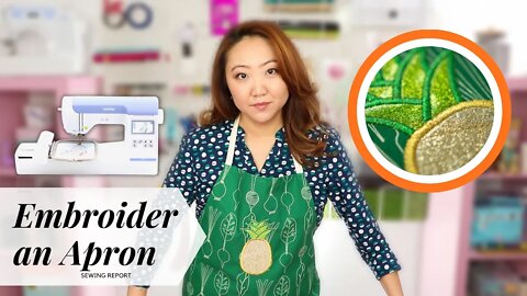 Sparkly Pineapple Appliqué Apron 🍍 Embroidery Machine Tutorial
