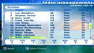 FIFA 2001 Dundee Overall Player Ratings