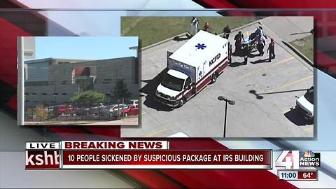 Suspicious package sickens 10 people at IRS building, officials report