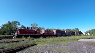 OSR 1244 & OSR 1249 Ontario Southland Engines Manifest Train In Woodstock Ontario