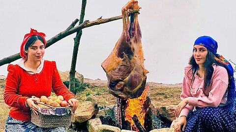 Cook a whole leg of beef in the mountain oven! Nomad grandmother's recipe!