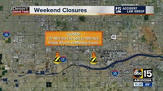 WEEKEND TRAFFIC: Closures in the Phoenix metro for April 12-14