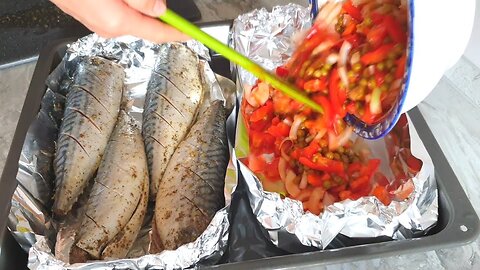 Incredibly TASTY 💥 And why haven’t I COOKED THIS before 💥Mackerel in the oven. Royal dinner!