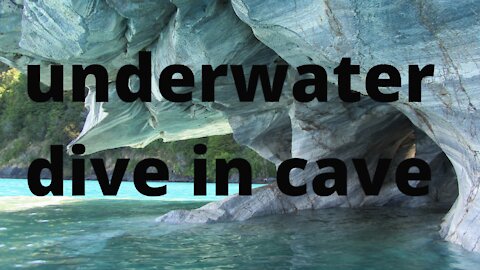 underwater dive in cave