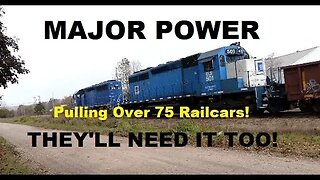 Two Strong SD40-2 Locomotives With One Massive Long Freight Train! #trainvideo | Jason Asselin