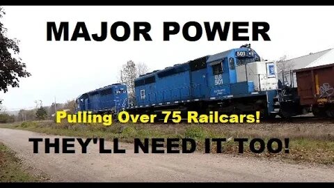 Two Strong SD40-2 Locomotives With One Massive Long Freight Train! #trainvideo | Jason Asselin