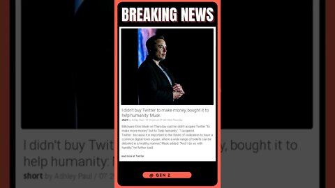 Current Events | Twitter is for the people: Elon Musk | #shorts #news