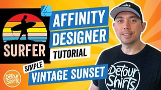 Affinity Designer Tutorial Vintage Sunset | Easy Step by Step Retro Print on Demand T-Shirt Design