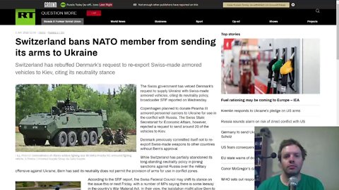 Switzerland bans NATO member from sending its arms to Ukraine