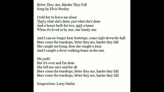 Elvis Presley - Bitter They Are, Harder They Fall by SRM