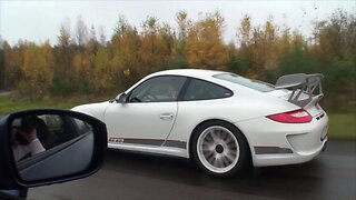 Porsche 911 GT3 RS 4.0 vs Nissan GTR vs Audi RS6 C6 in the RAIN