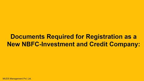 NBFC Registration (Documents Required) - Muds Management