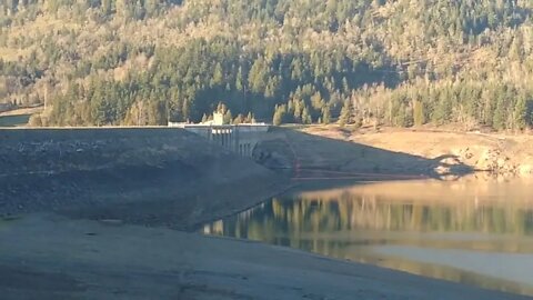 View of Lookout Point Lake from the Amtrak Coast Starlight