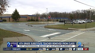 4th grade substitute teacher removed from class at Halethorpe Elementary