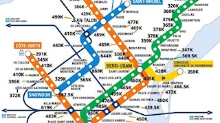 Cette carte te montre le prix médian des condos selon la station de métro à Montréal