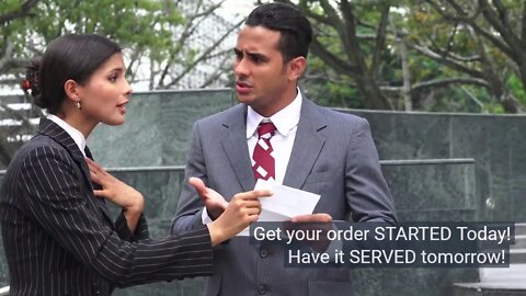 Wife gets served Divorce Documents in front of her lover. Process Server served her documents!