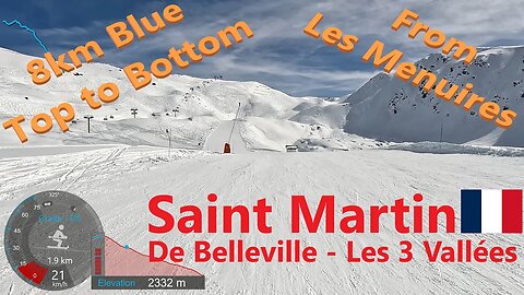 [4K] Skiing St Martin de Belleville Les3Vallées, From Menuires Top to Bottom, France, GoPro HERO11