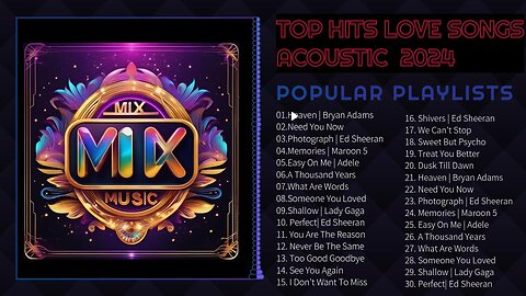 Best Acoustic Top Hits Cover Songs 2024