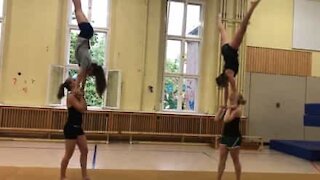 Epic acrobatic gymnastics fail