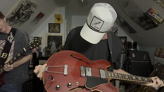 slow tempo blues improv jam on 1965 Gibson es335 blues machine