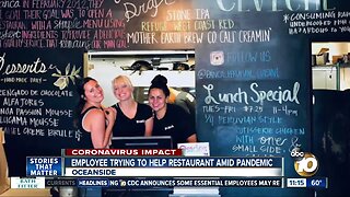 Employee trying to help restaurant amid pandemic