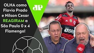 HILÁRIO! OLHA as REAÇÕES de Flavio Prado a São Paulo 0 x 4 Flamengo!
