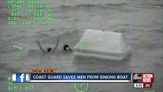 U.S. Coast Guard rescues 3 Tampa Bay area men after boat sinks near Naples