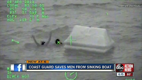 U.S. Coast Guard rescues 3 Tampa Bay area men after boat sinks near Naples