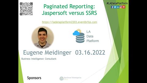 MAR 2022 - Paginated Reporting: Jaspersoft versus SSRS by Eugene Meidinger (@sqlgene)
