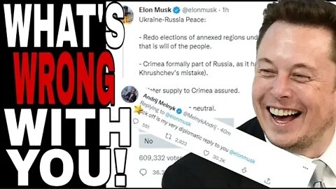 ELON MUSK PROPOSES PEACE IN UKRAINE AND RUSSIA AND TWITTER EXPLODES DEMANDS MORE WAR