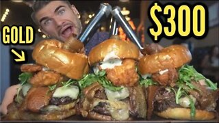 $300 GOLD PLATED LOBSTER BURGER CHALLENGE | WAGYU BEEF & TRUFFLE | Secret Menu Items In Las Vegas