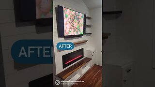 Fireplace before and after