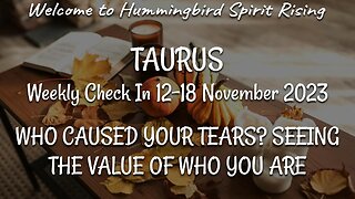 TAURUS Weekly Check In 12-18 November 2023 - WHO CAUSED YOUR TEARS? SEEING THE VALUE OF WHO YOU ARE