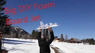 Big 43" long foam board Jet!//Flying over Snow!