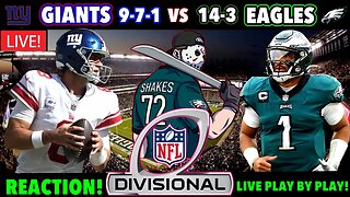 Giants vs Eagles PLAYOFFS REACTION! Divisonal Matchup! LIVE PLAY BY PLAY! No Excuse! Win!