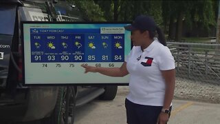 Another hot day tomorrow, scattered thunderstorms possible tonight