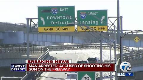 Dad shoots son driving in other car on I-96 in Detroit