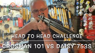 Head to head challenge Crosman model 101 vs Daisy 753s single stroke vs multi pump!