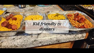 Kid friendly TV dinners aka Jack and Missy #hotdogs #macandcheese #beansrecipe