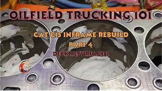 Caterpillar c15 inframe rebuild part 4. Deck resurfacing by hand 2.