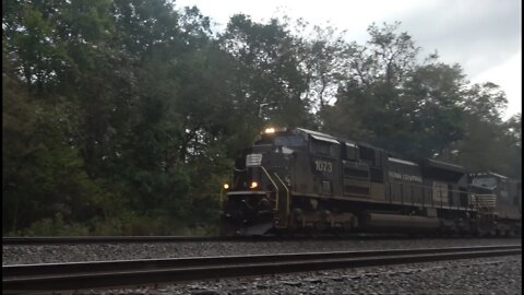 1073 The Penn Central west and 1 east w/lots of horn action