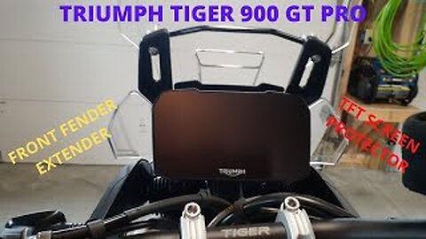 Pyramid Front Fender Extender and Speedo Angel's Screen Protector for the Triumph Tiger 900GT Pro