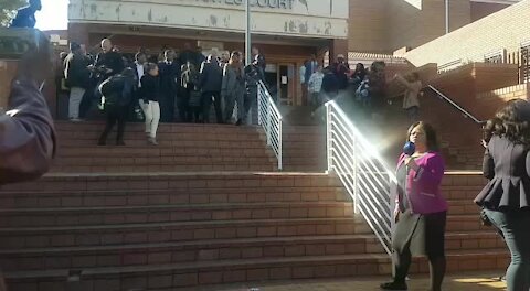 CORRECTION: Commotion outside the Randburg Magistrate's Court as Zuma's son appears (ASQ)