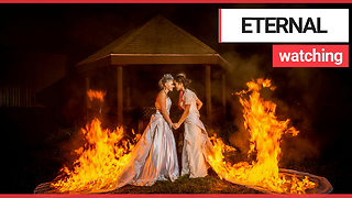 Brides celebrate marriage by burning their dresses