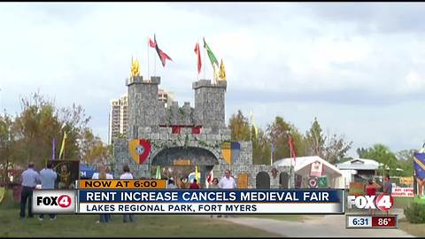 Medieval Faire at Lakes Park cancelled over fee increase