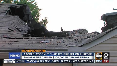 Cause of fire at Coconut Charlie's determined to be arson