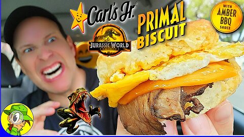 Carl's Jr.® ⭐ PRIMAL BISCUIT WITH PRIME RIB Review 🍖🍳 Jurassic World Dominion 🦖 Peep THIS Out! 🕵️‍♂️
