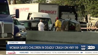 Woman saves children in deadly crash on Hwy 99