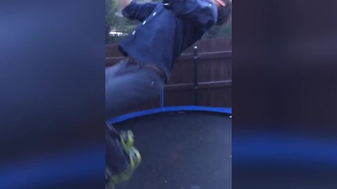 Hilarious Trampoline Fail In Slow Motion