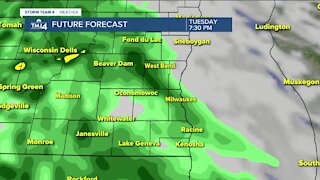 Rain showers continue into the evening Tuesday